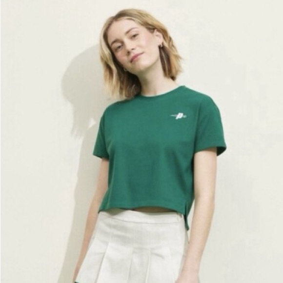 Prince Tops - Prince pickleball green cropped t-shirt polo material size S